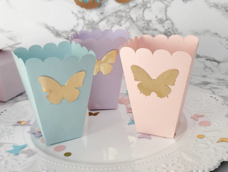 Butterfly popcorn boxes