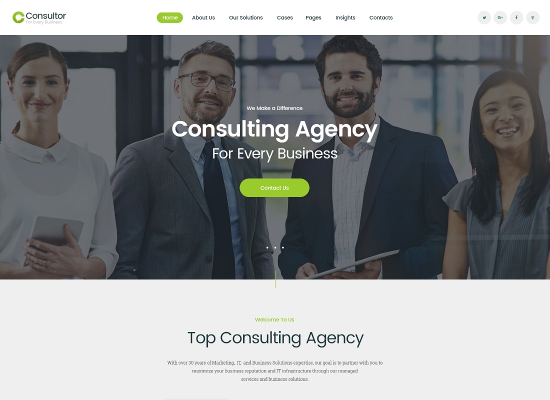 Consultor |  Un tema de WordPress para asesores financieros empresariales