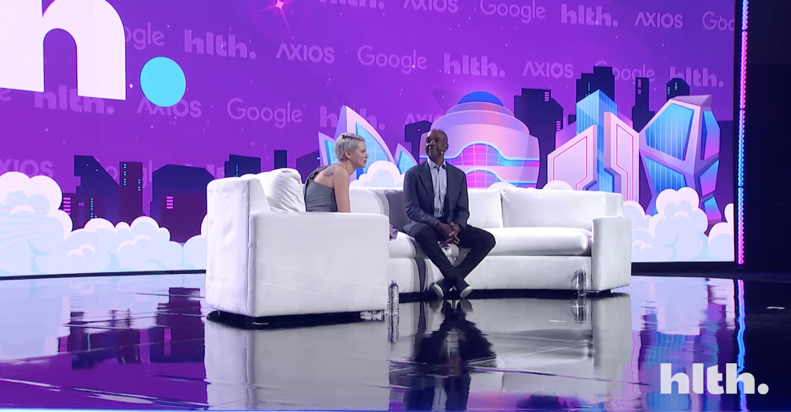 Erin Brodwin (Axios); James Manyika (Google) at hlth stage