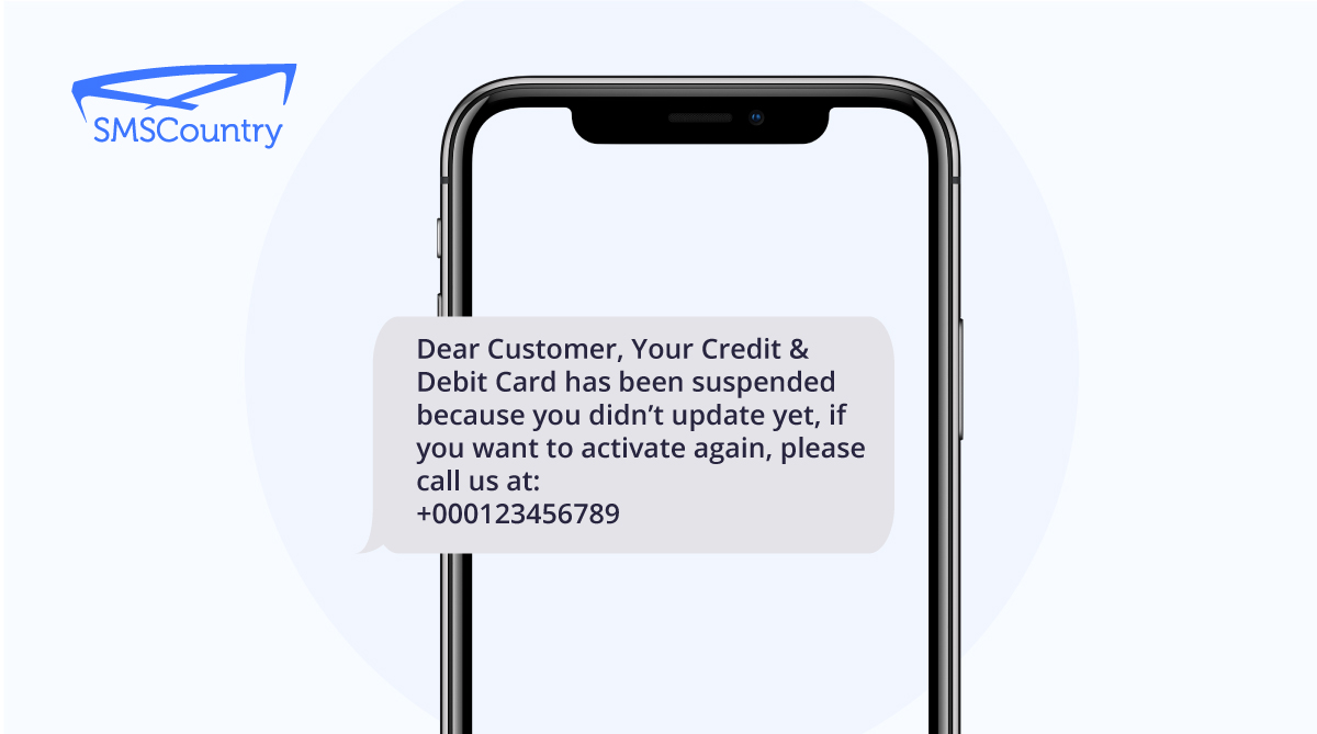Fake text message - debit/credit card scam