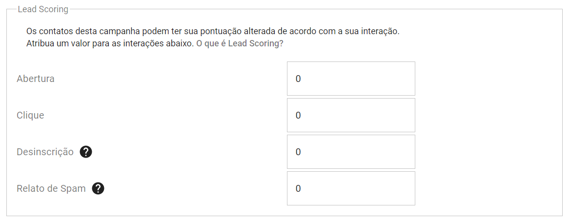 Exemplo de Lead Score no Mailtop