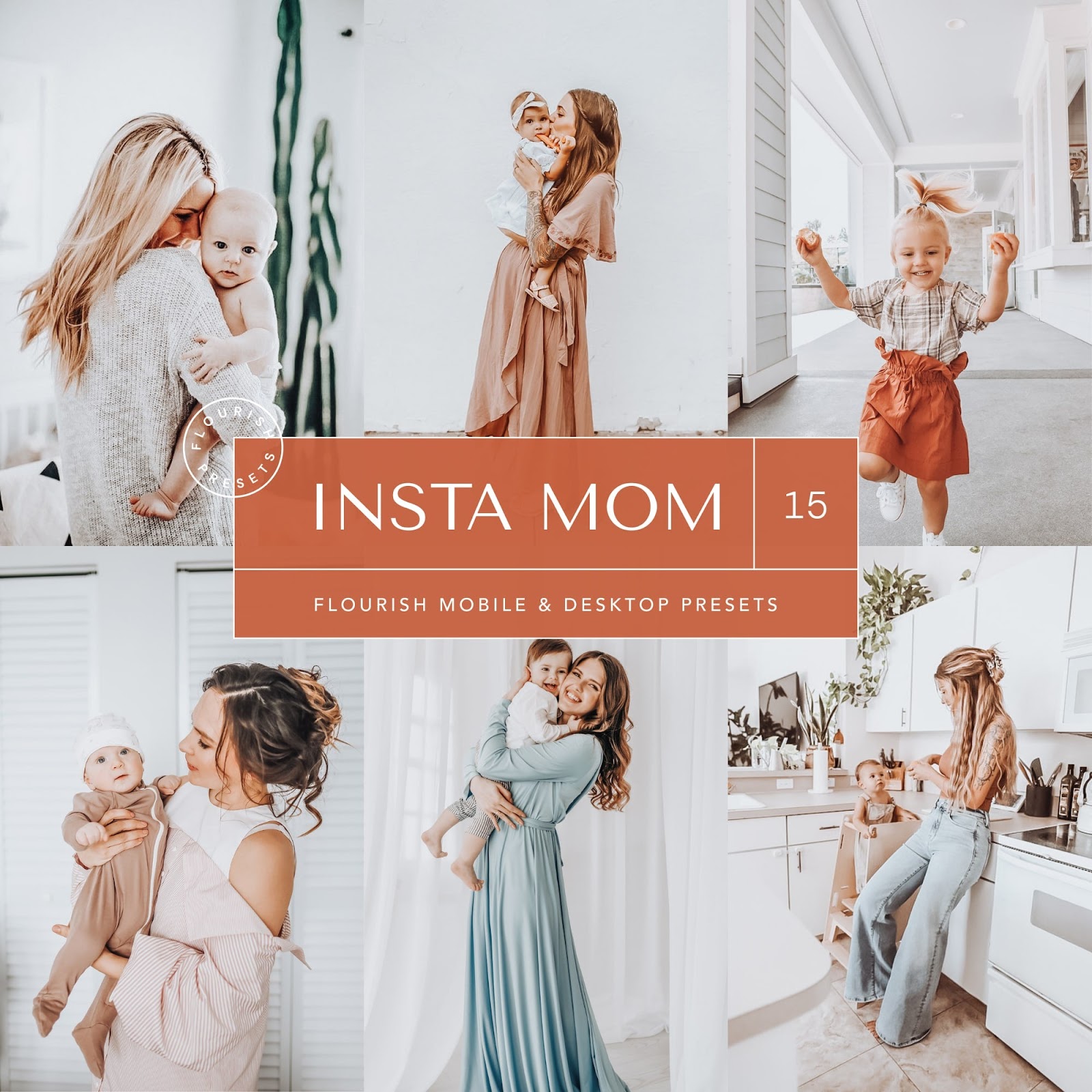 insta mom flourish presets cover grid before after