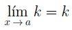 Fórmula de la función constante de los límites