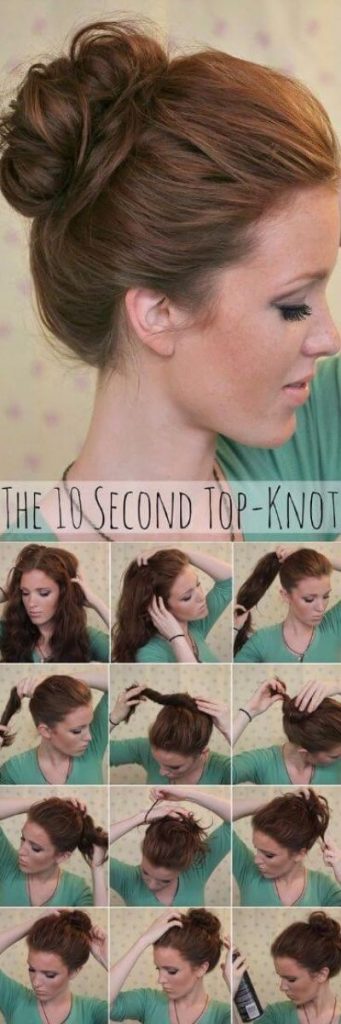 ten second top knot hairstyle