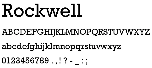 Display font example - Rockwell