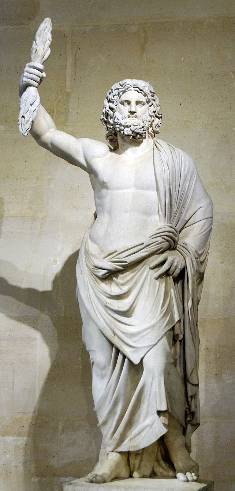 Zeus holding a thunderbolt. Zeus de Smyrne, discovered in Smyrna in 1680