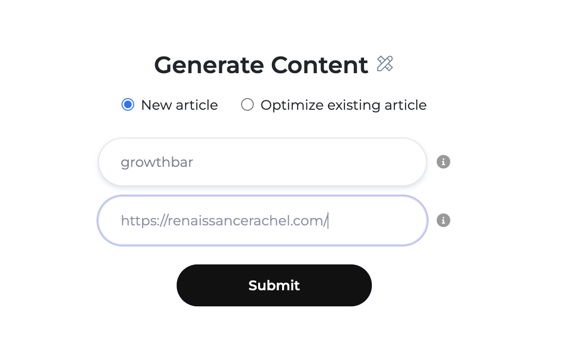 Generate Content in GrowthBar