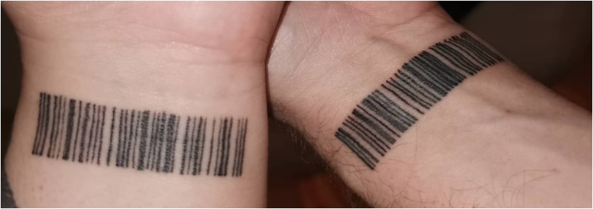 Couple Barcode Tattoo