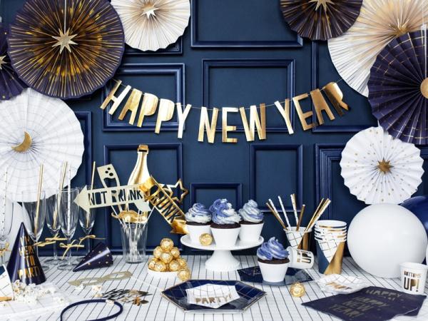 Bílý balón Happy New Year - PartyWorld.cz