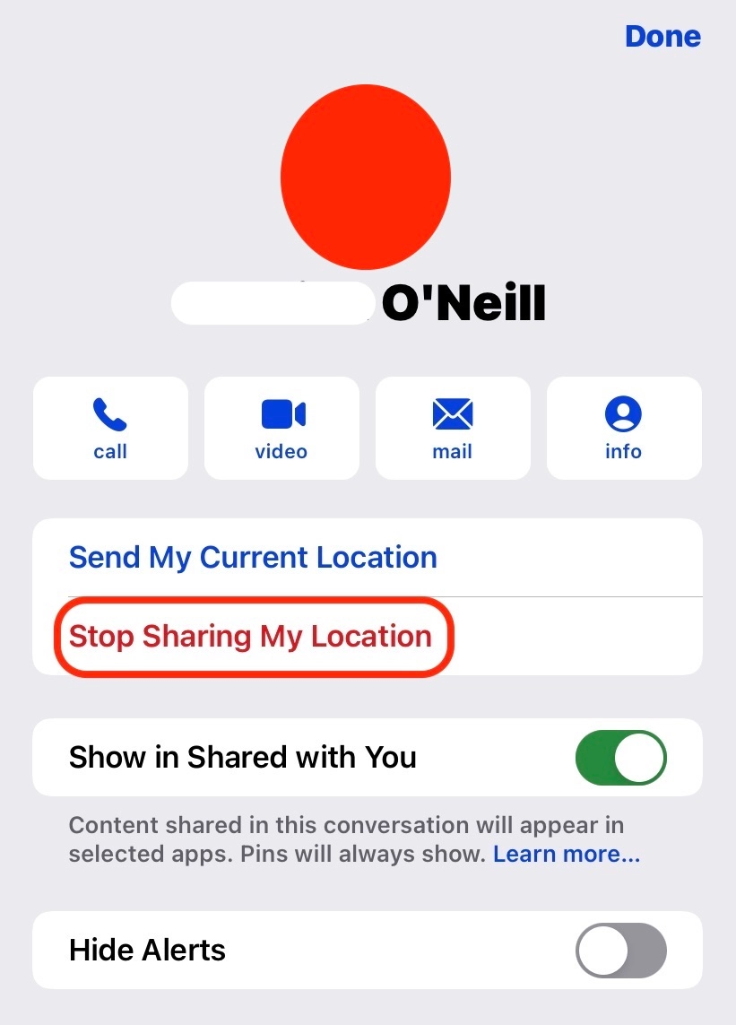 Use iMessage To Hide Location for Stop Sharing Location Without Notification