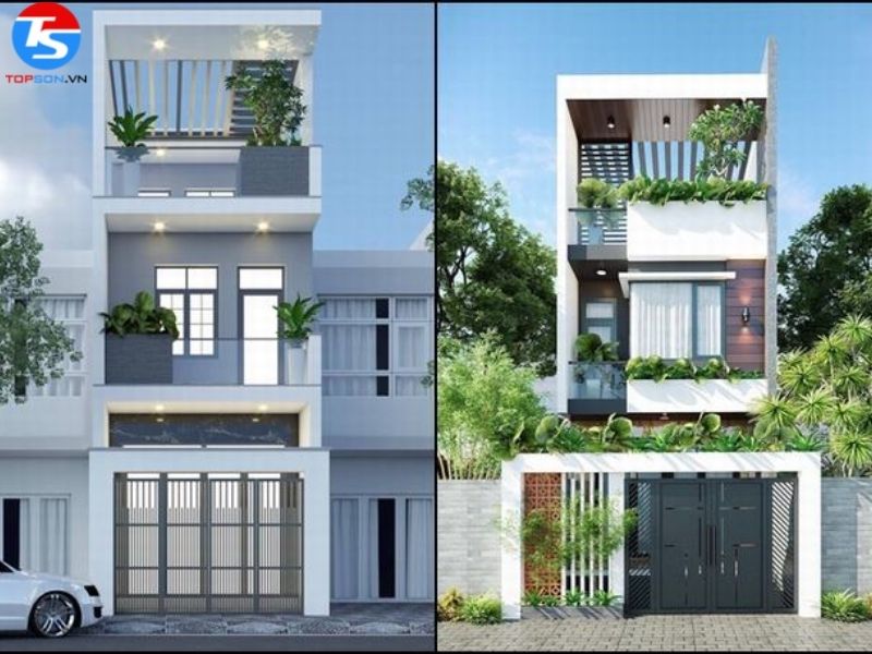 Nhà ống thời thượng theo phong cách hiện đại