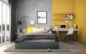 Gray and Yellow Bedroom Walls