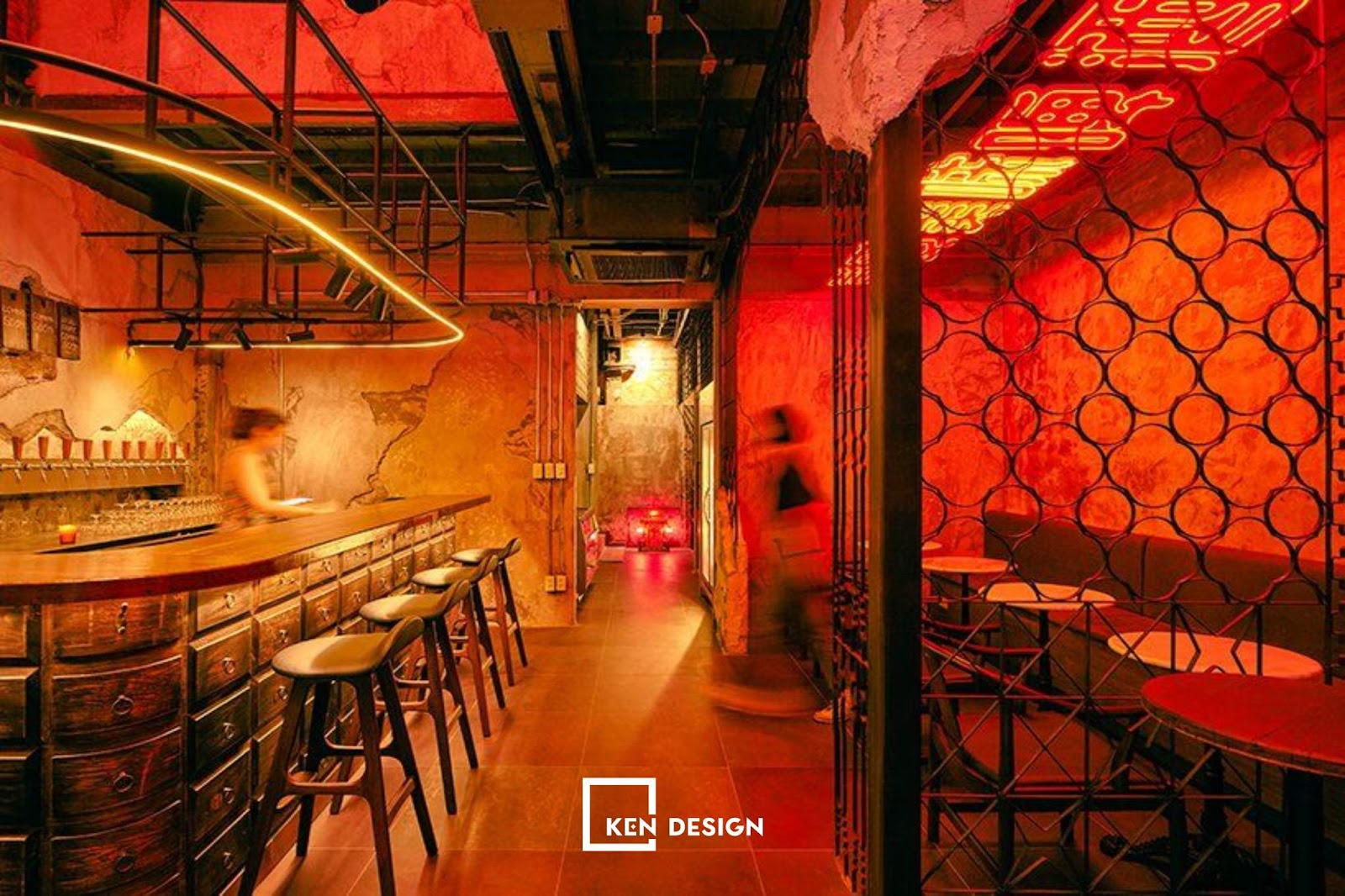 thiết kế quán pub style Hongkong