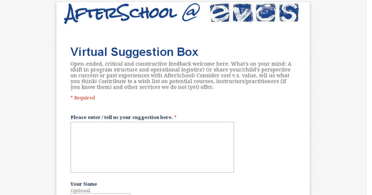 Virtual Suggestion Box