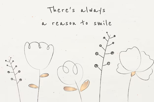 Inspirational and Soft Instagram Caption With Flower Drawing