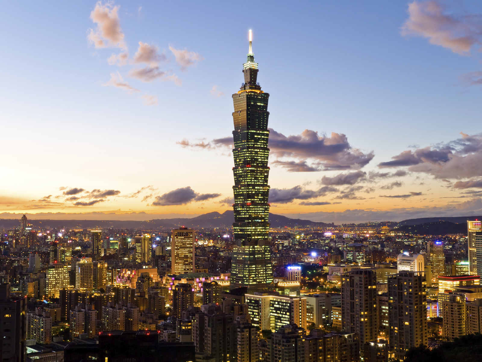 Taipei City Skyline at Night