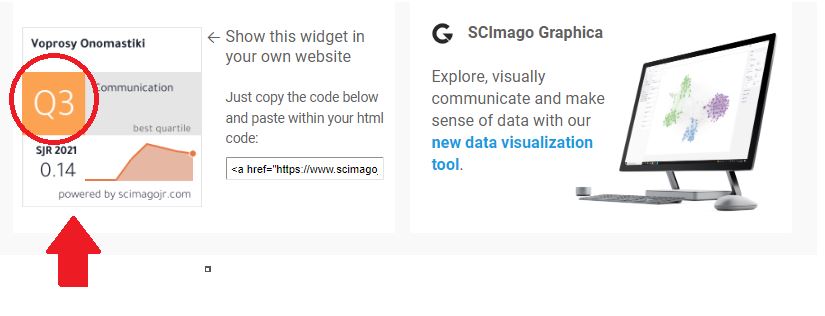 Tampilan Quatile jurnal pada laman Scimago di laman Scimago jr