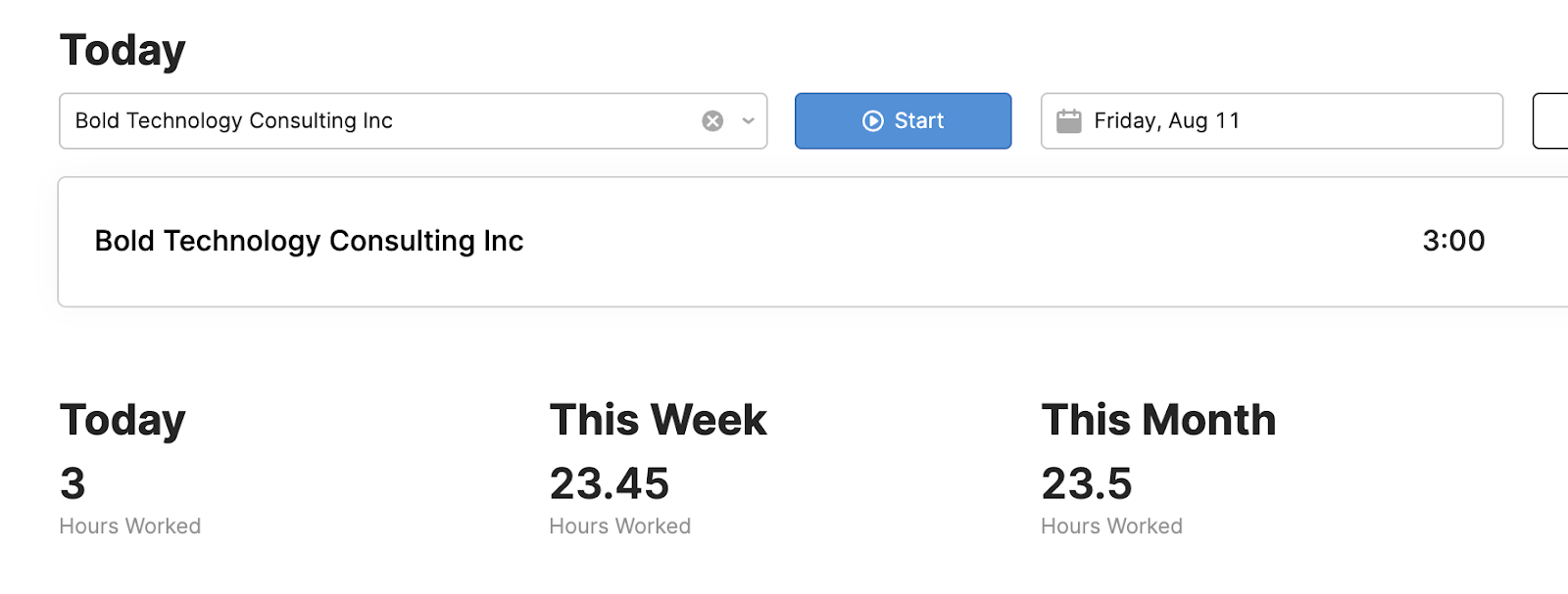 Bold Tech Time tracker equivalent of Harvest application.