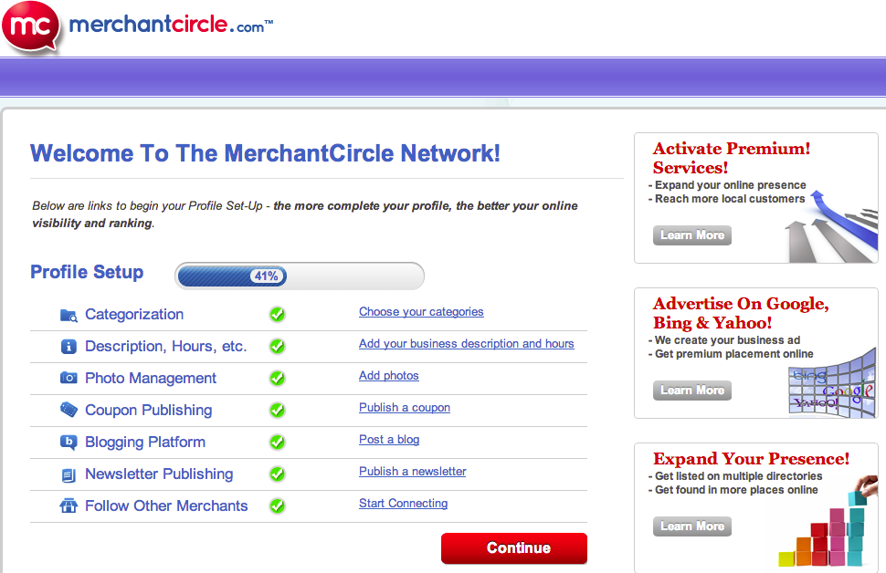 MerchantCircle_Profile Setup