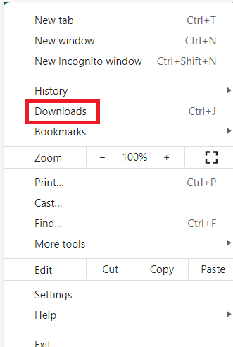 Downloads option