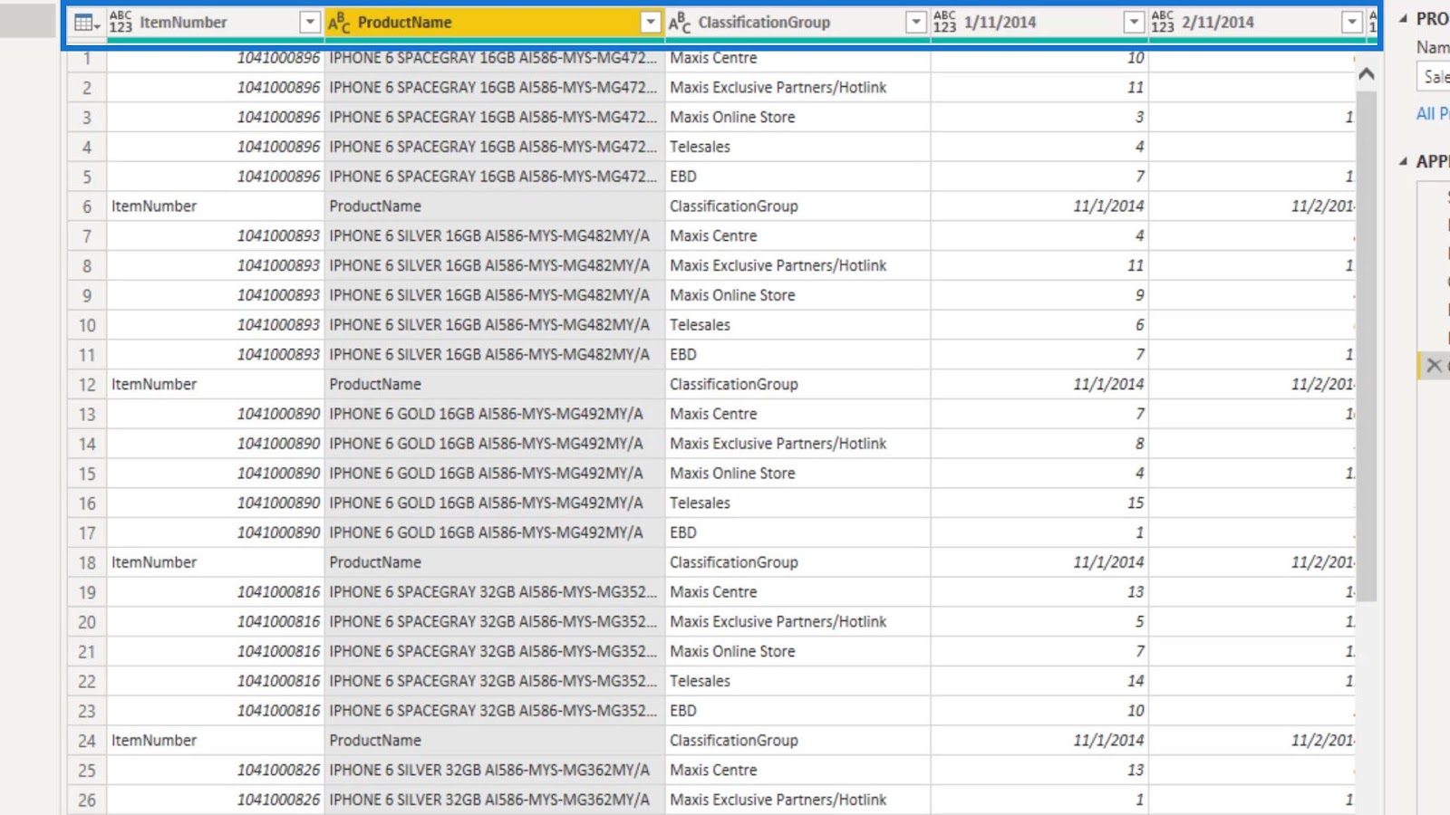 Query Editor in Power BI