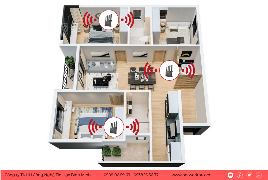Giải pháp mạng wifi H3C cho căn hộ lớn