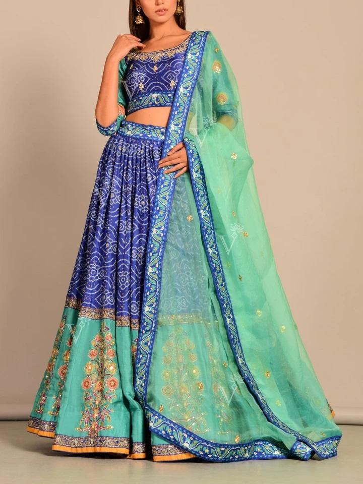 Get the Most Beautiful Look with Awesome Bandhani Print Lehenga in Blue