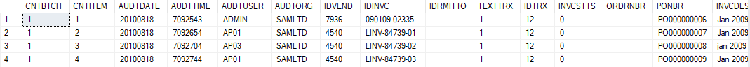 Transaction Entry