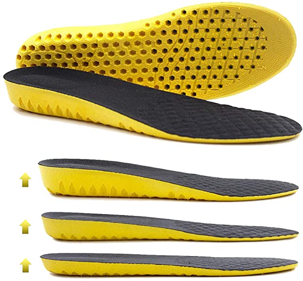 Ailaka Elastic Shock Absorbing Height Increasing Sports Shoe Insoles, Soft Breathable Honeycomb Orthotic Replacement Inserts for Men & Women