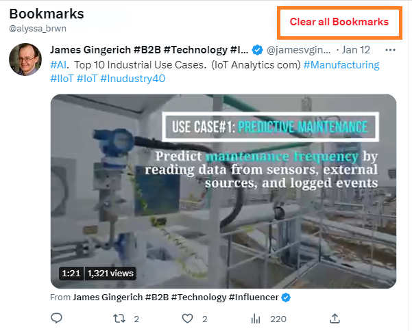 delete all previous bookmarks