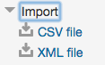 Import option in Moodle