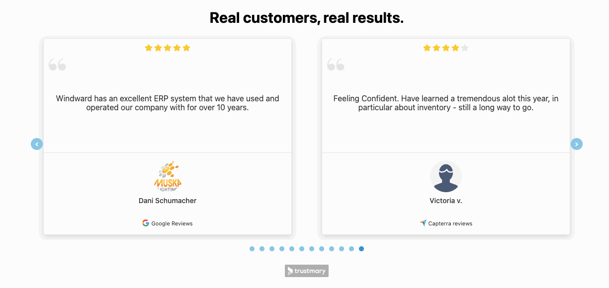 testimonial carousel
