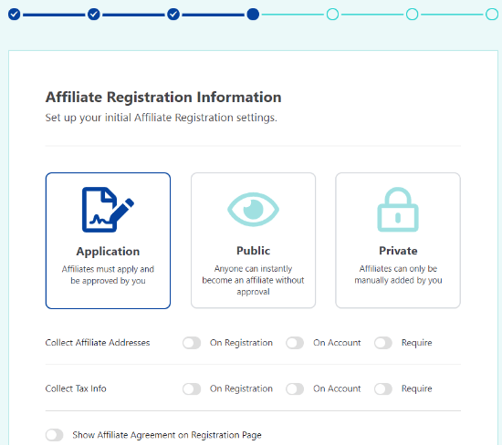 Set up the registration process