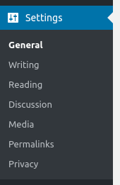 wordpress dashboard settings options