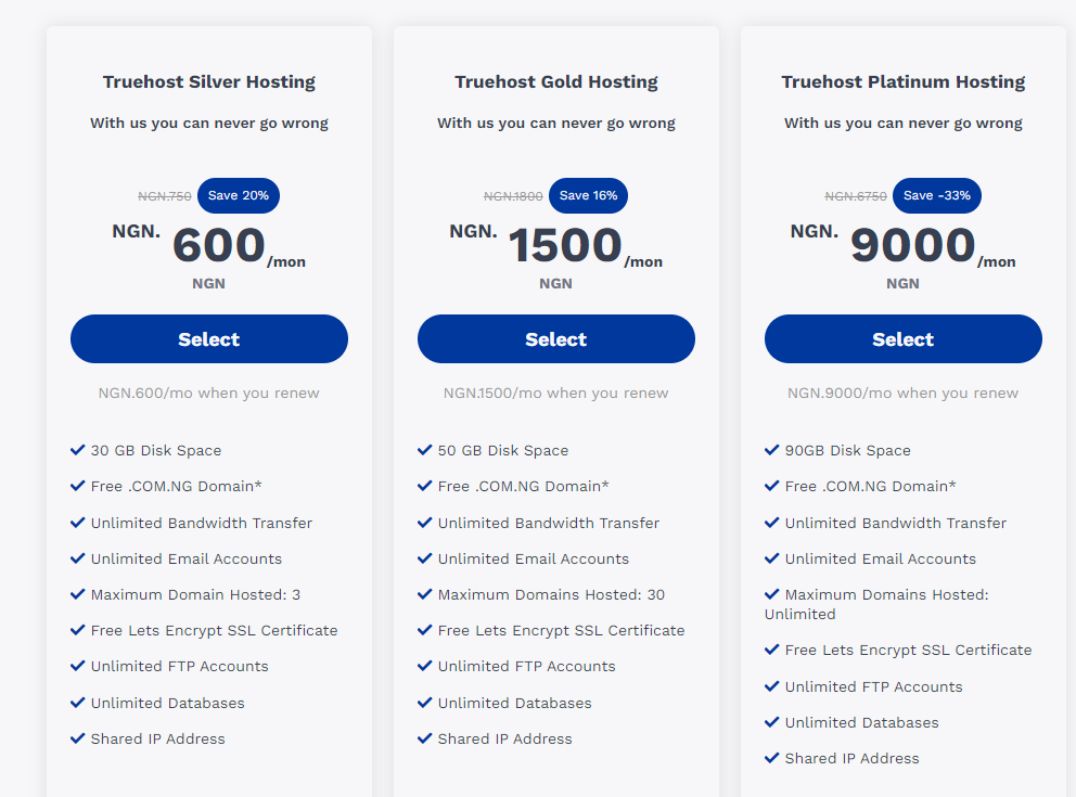 Pick a hosting plan and pay