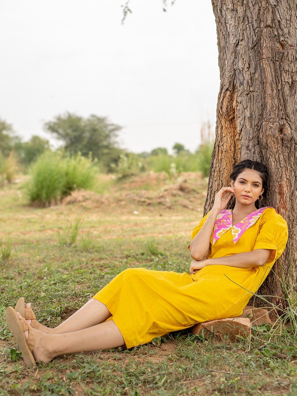 the loom - Yellow poplin Dress