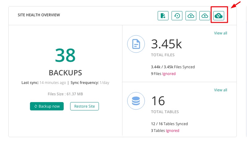 Restauração de teste do Blogvault