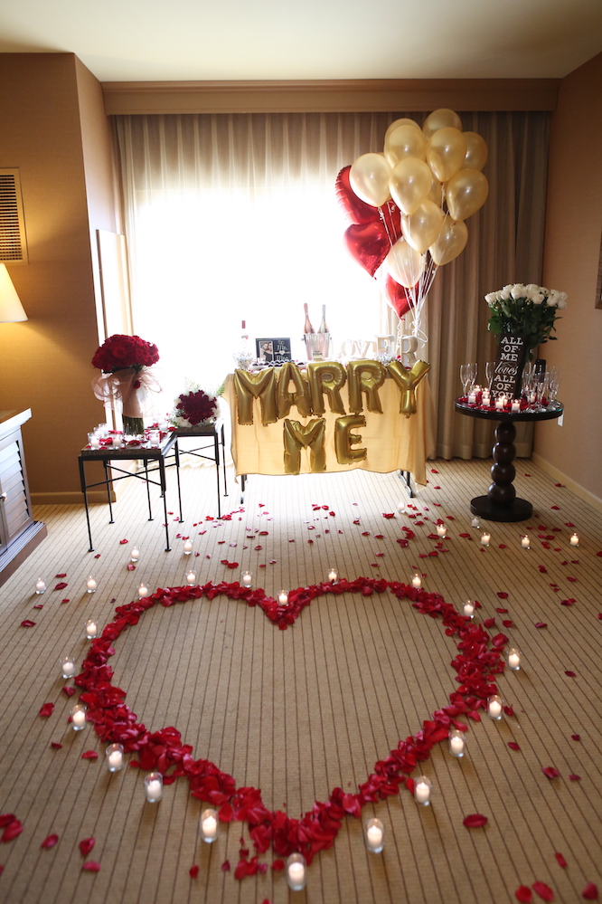 rose petals proposal