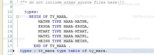 Using user defined types in SAP classes