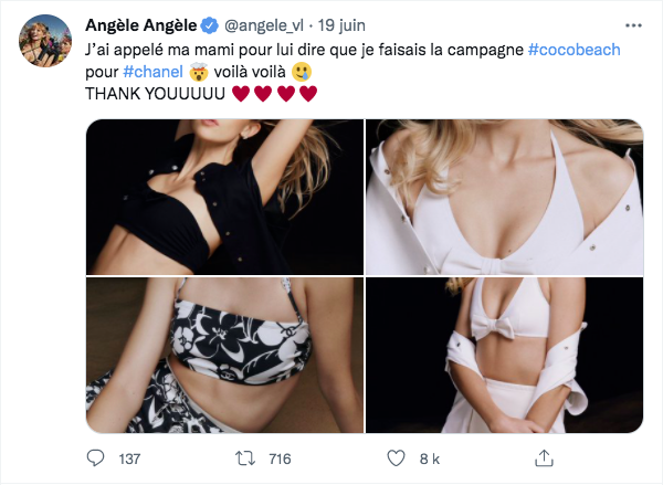 Screenshoot tweet angèle