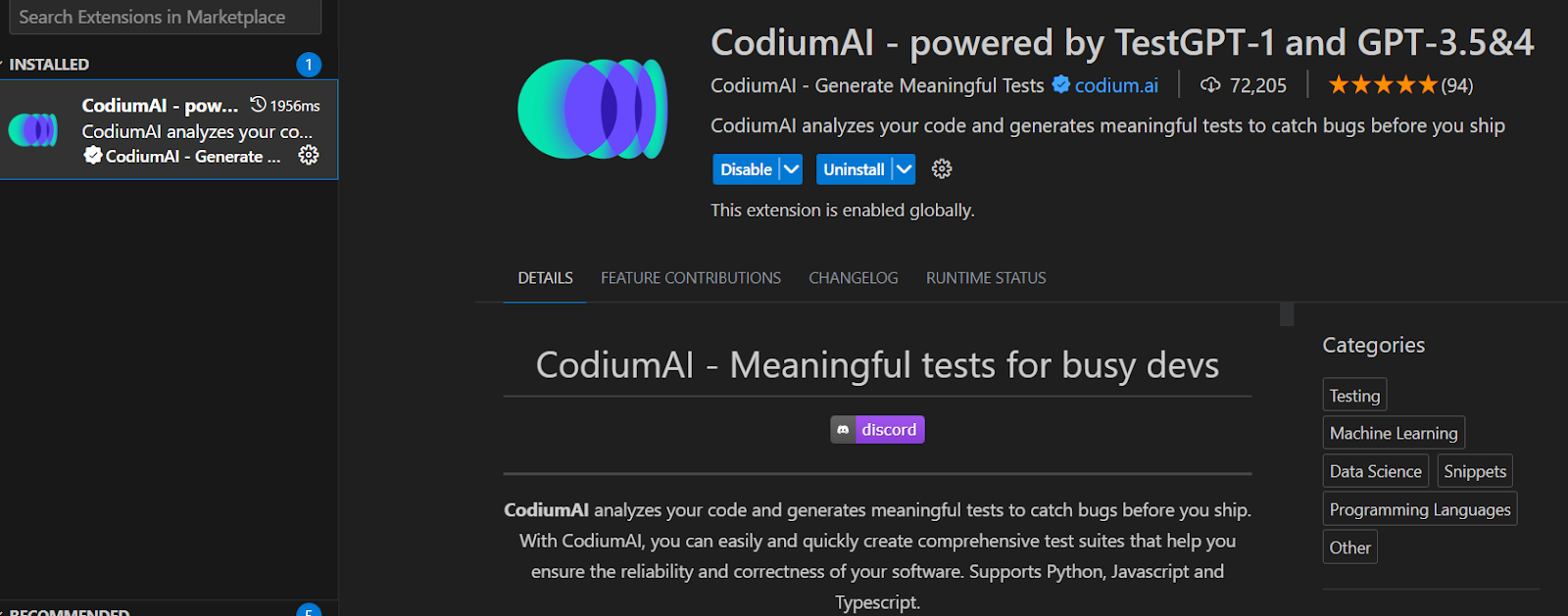 CodiumAI-VS Code Extension