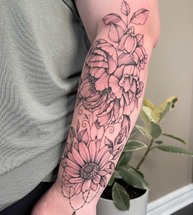 Combined Flowers Lily Of The Valley Tattoo