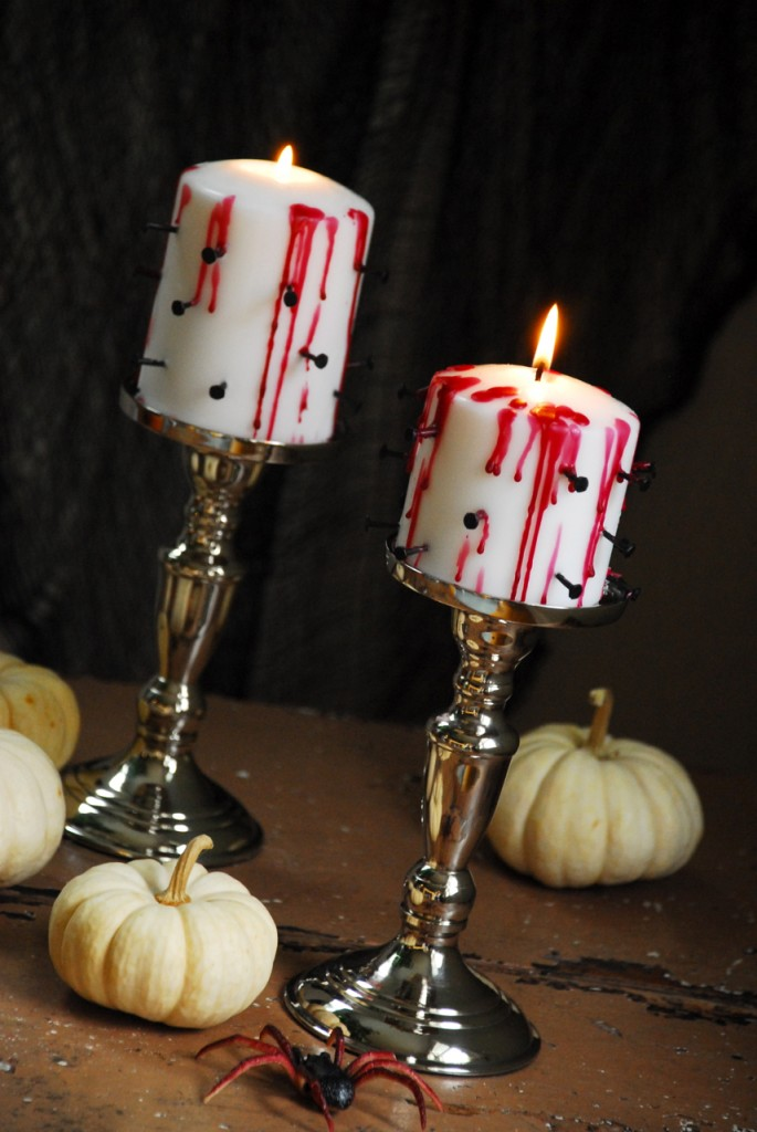 Bloody Candles: These 30 DIY Halloween Decorations That Are Wickedly Creative will save you money and allow your creativity to flourish