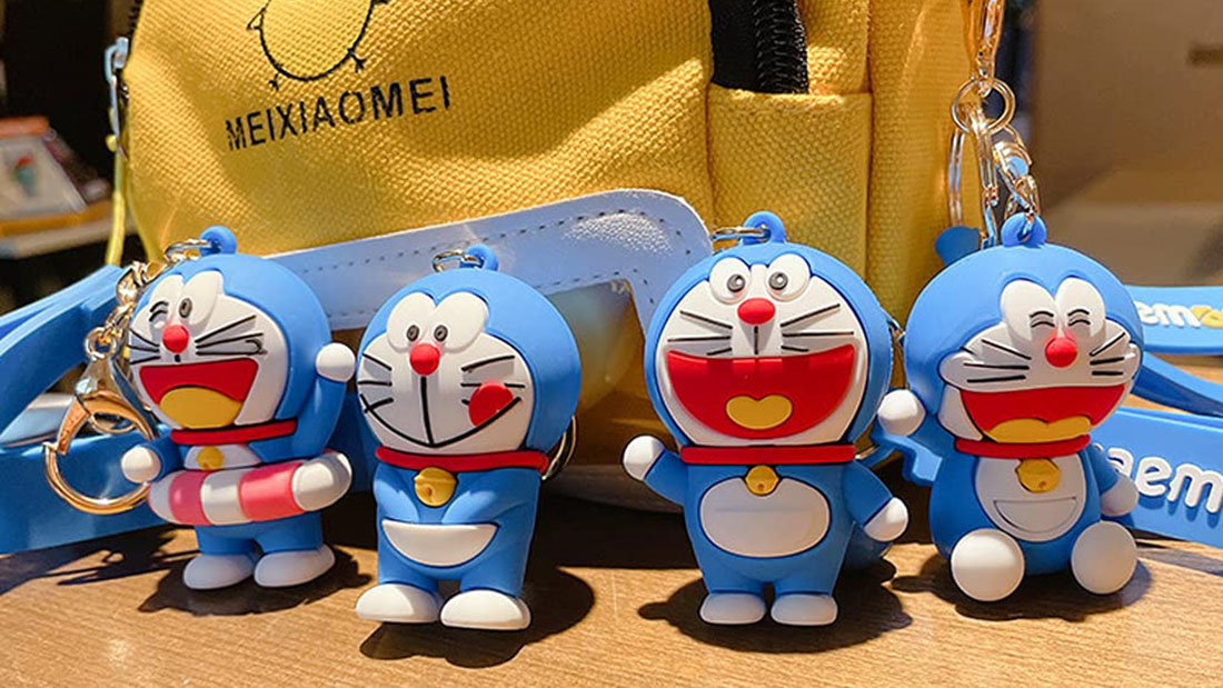 adorable Doraemon key chain rubber online promotional gifts