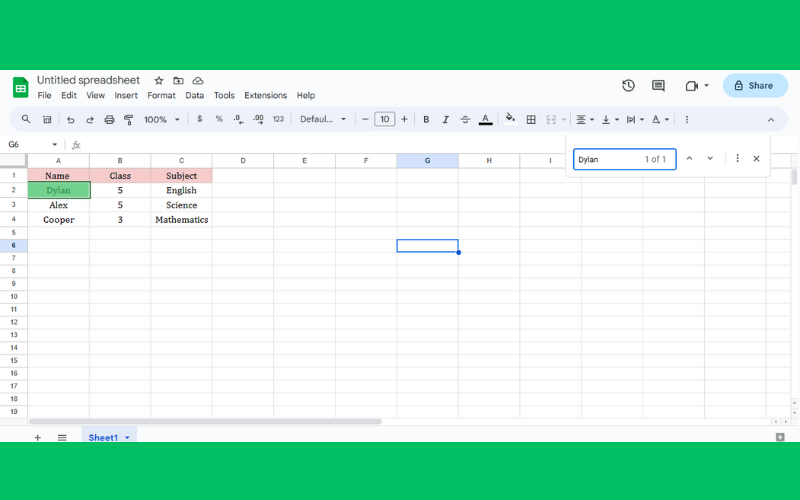 How to Search on Google Sheets