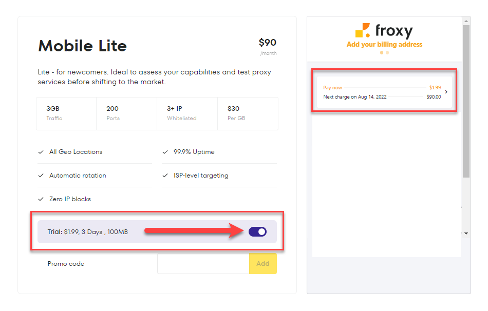 How to start using the trial period?