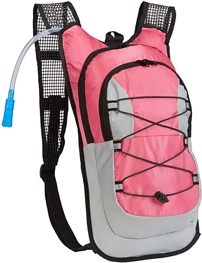 Northwest Survival Hydration Pack - 2 Liter Water Bladder with Extra Large Storage Compartment, Pink