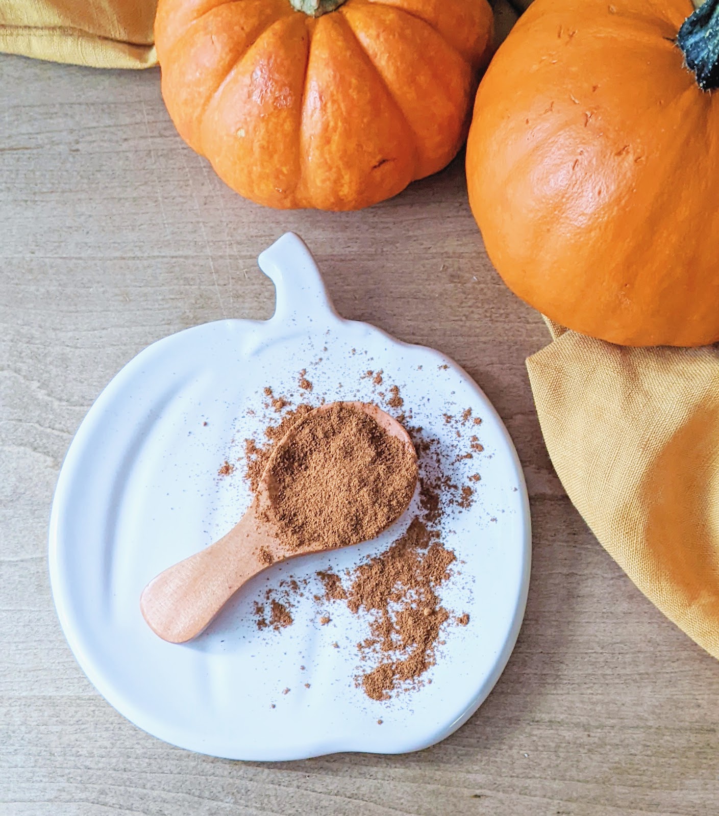 top down view of pumpkin spice on a plate