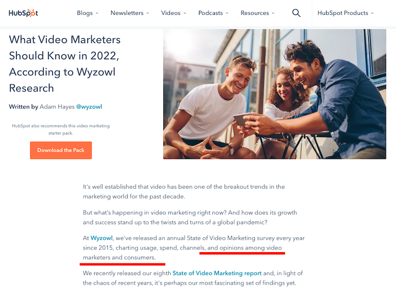 HubSpot - what video marketers should know in 2022 - research