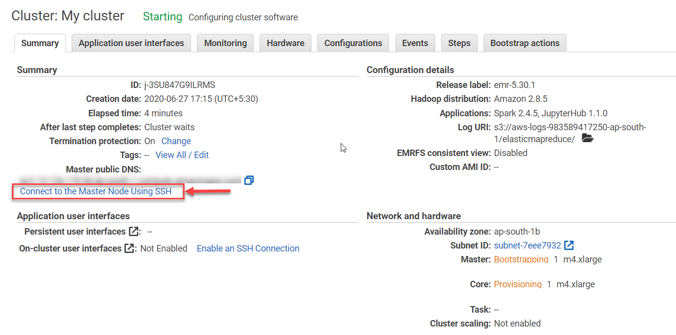 Now we can login our cluster via terminal